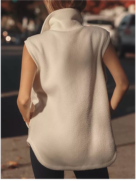 Theory Jackets & Blazers - Theory Cream Sleeveless Fleece Vest